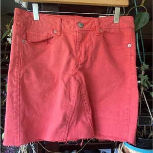 American Eagle stretch regular standard skinny denim w/pockets mini no hem skirt